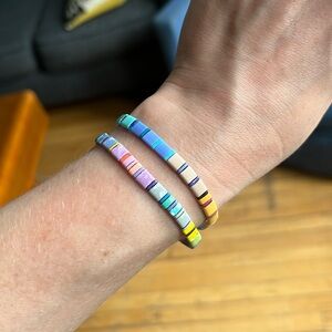 Anthropologie Colorful Chicklet Beaded Bracelets